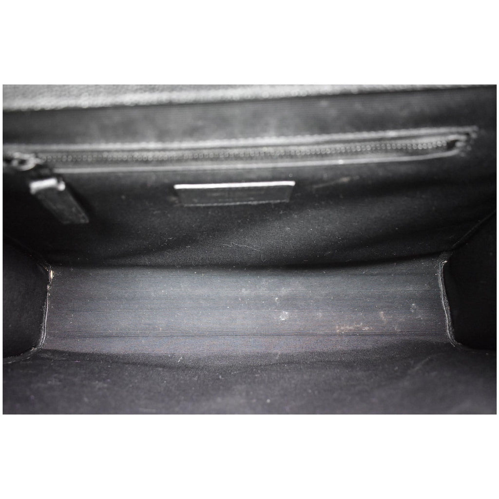 YVES SAINT LAURENT Envelope Large Grain De Poudre Leather Shoulder Bag Black