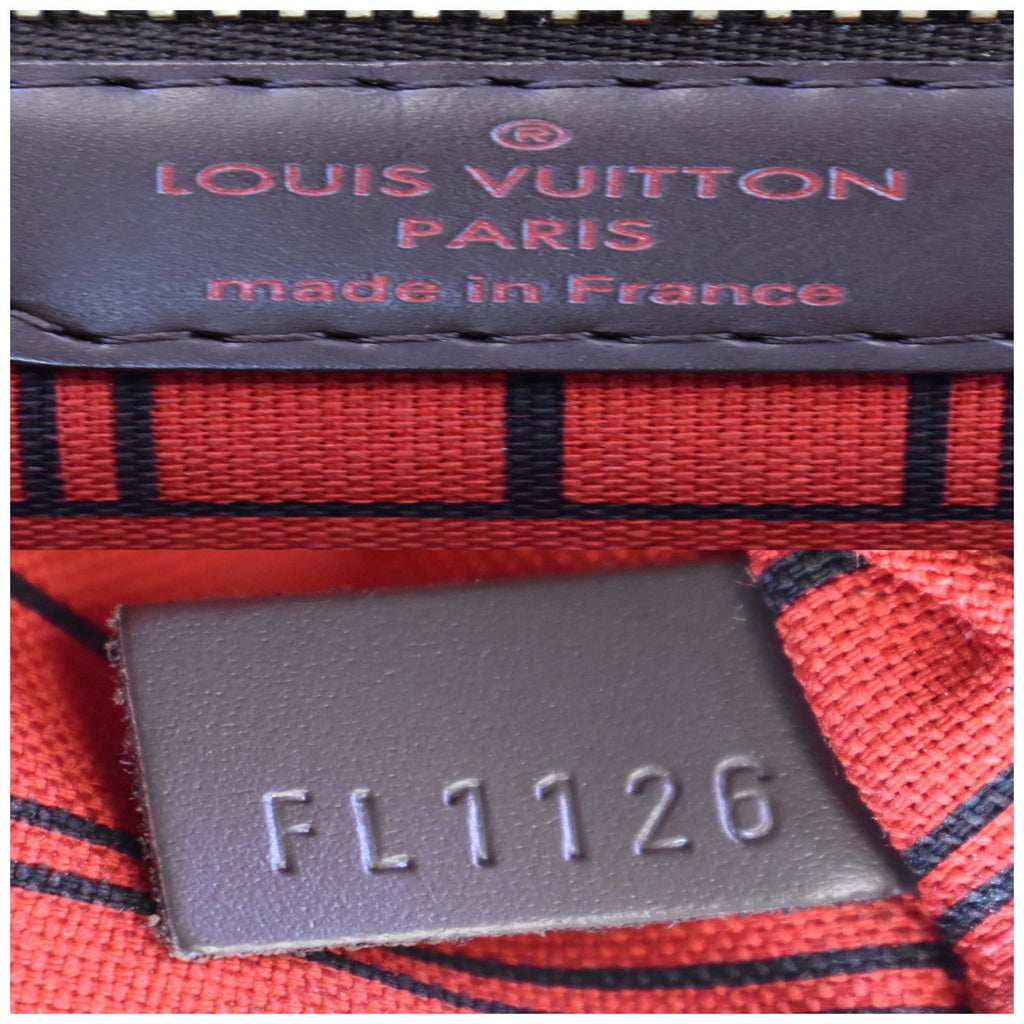 LOUIS VUITTON Neverfull GM Damier Ebene Tote Shoulder Bag Brown
