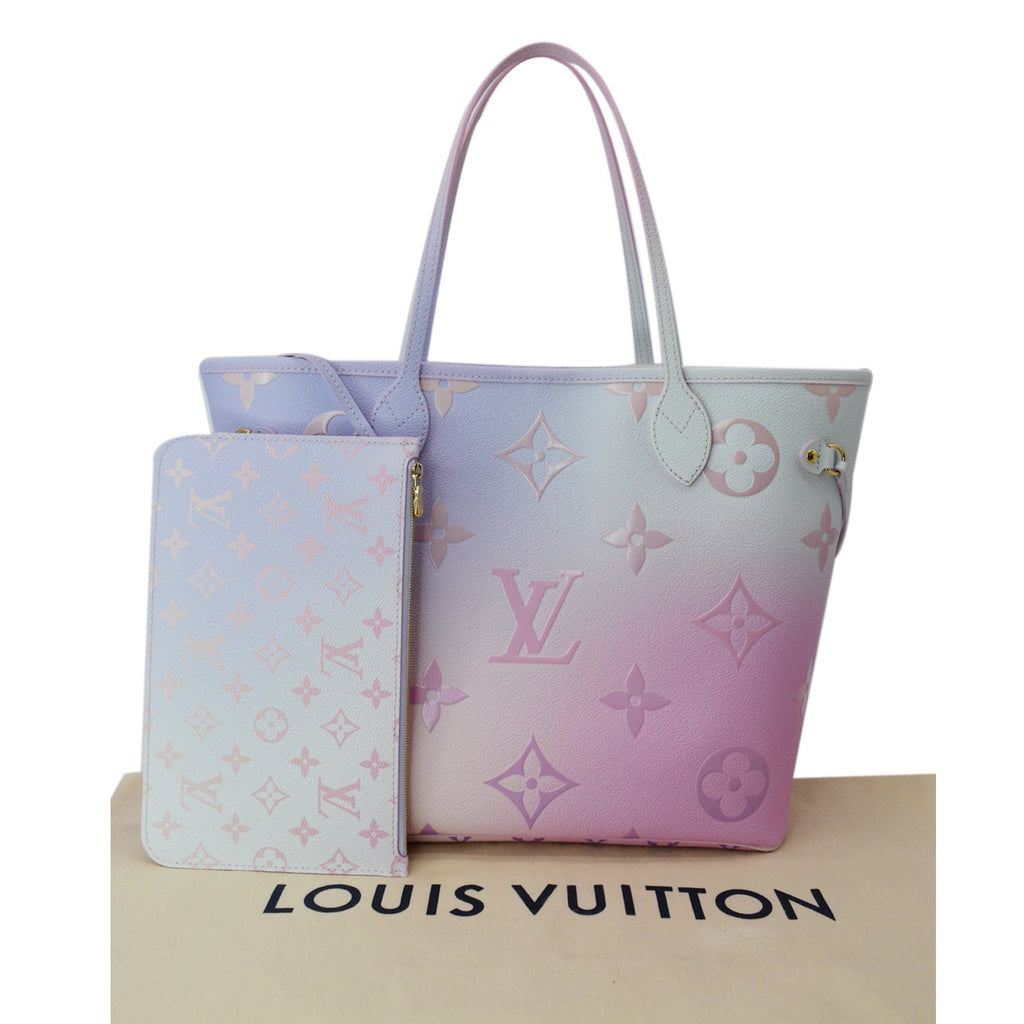 LOUIS VUITTON Neverfull MM Monogram Canvas Tote Bag Sunrise Pastel