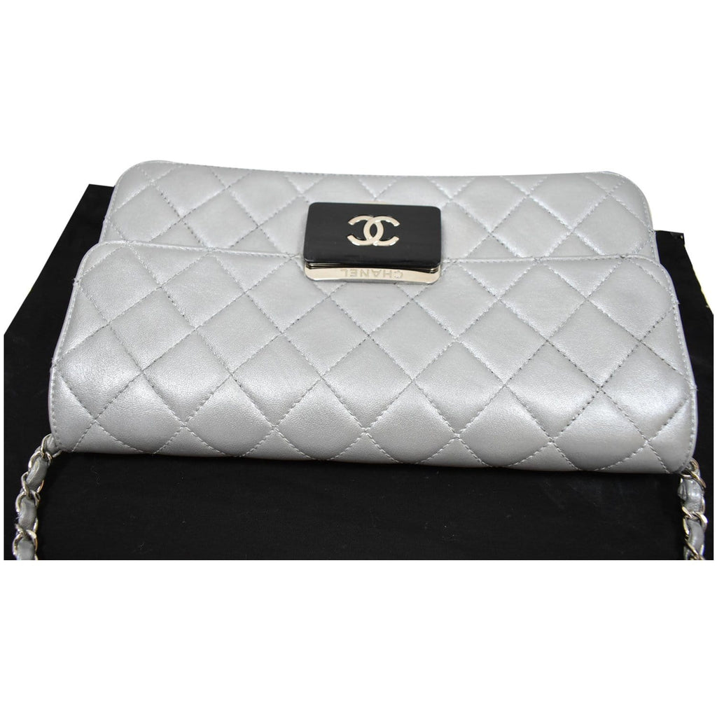 CHANEL Beauty Lock Mini Flap Quilted Sheepskin Leather Shoulder Bag Silver - 10% OFF