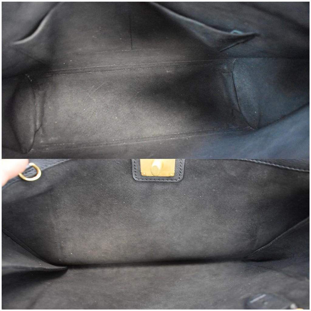 LOUIS VUITTON Lockmeto Calfskin Leather Tote Bag Black