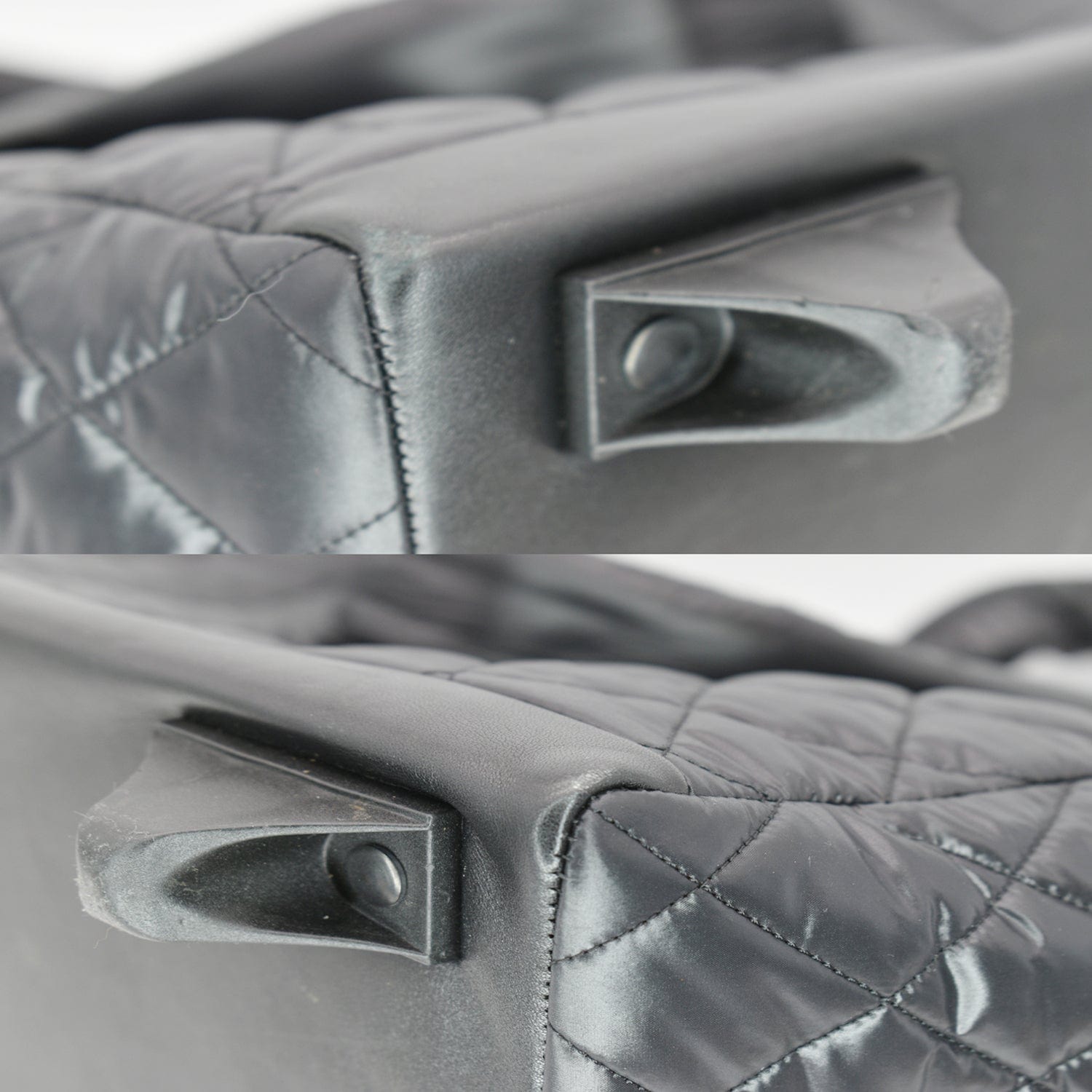 CHANEL Coco Cocoon Quilted Nylon Trolley Rolling Bag Black