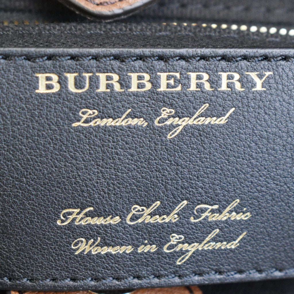 BURBERRY Banner Medium House Check Tote Bag Tan