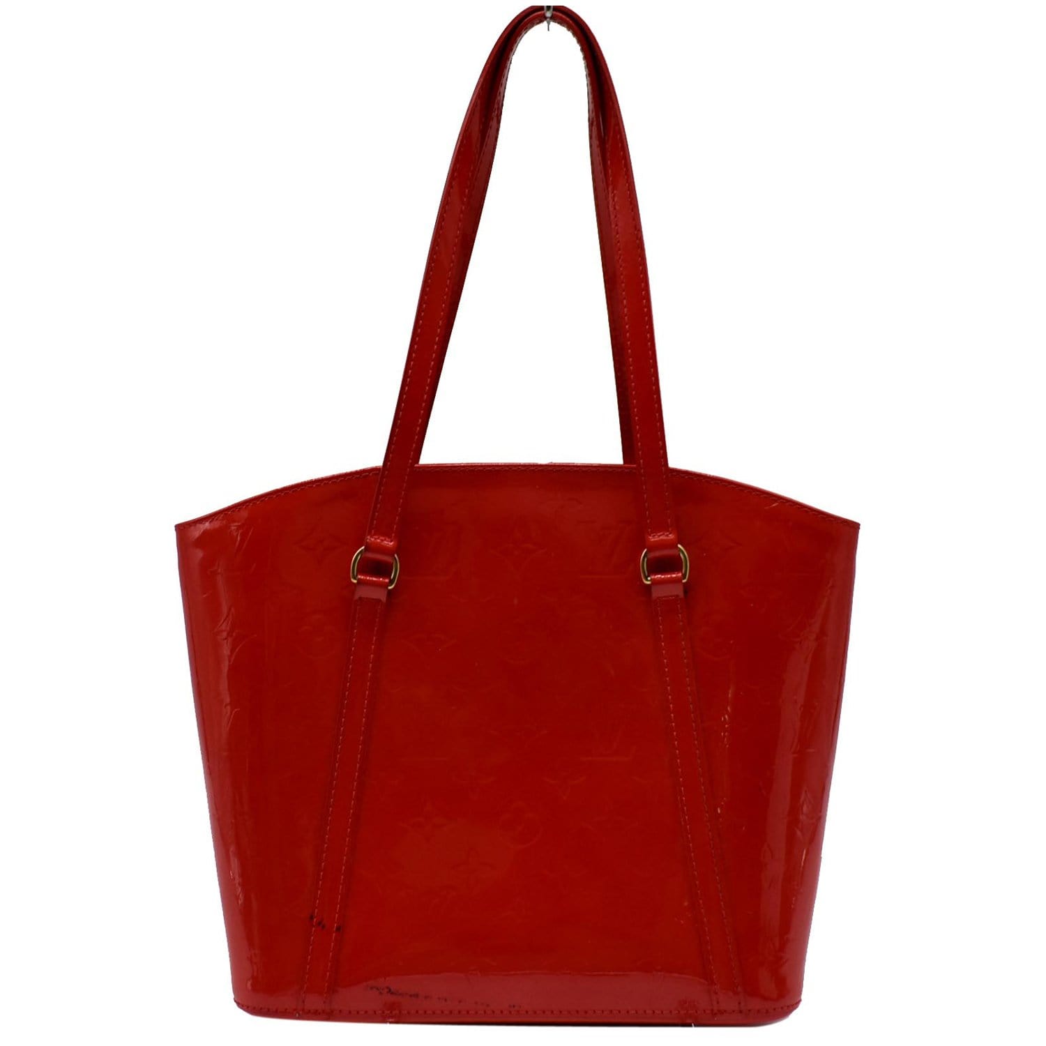 LOUIS VUITTON Avalon MM Monogram Vernis Shoulder Tote Bag Rouge Grenadine