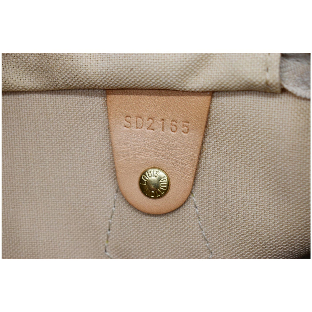 LOUIS VUITTON Speedy 30 Bandouliere Damier Azur Shoulder Bag White