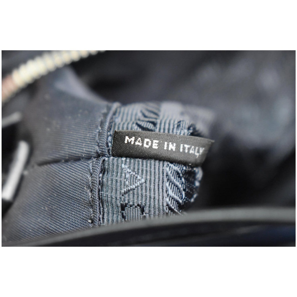 PRADA Nylon Leather Shopping Tote Shoulder Bag Dark Blue