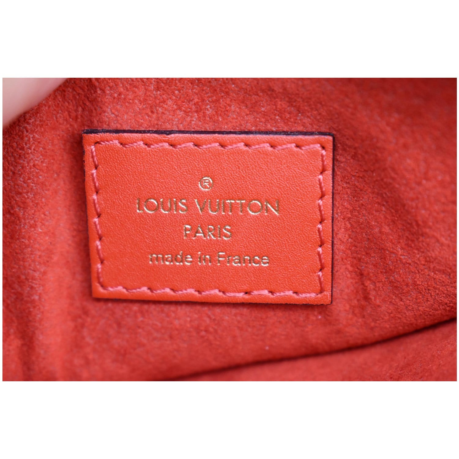 LOUIS VUITTON Flower Monogram Canvas Tote Shoulder Bag Red