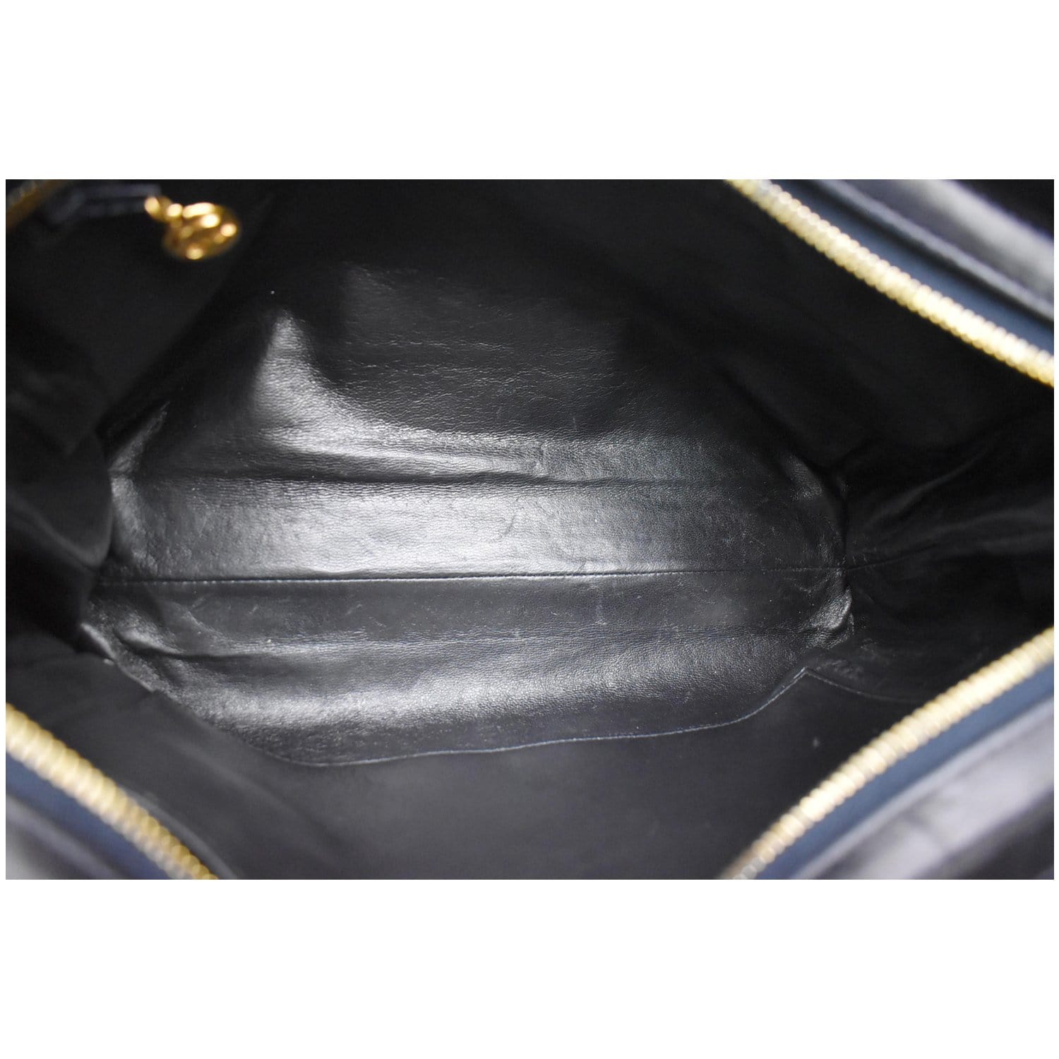 CHANEL Vintage Quilted Leather Chain Handle Tote Bag Black