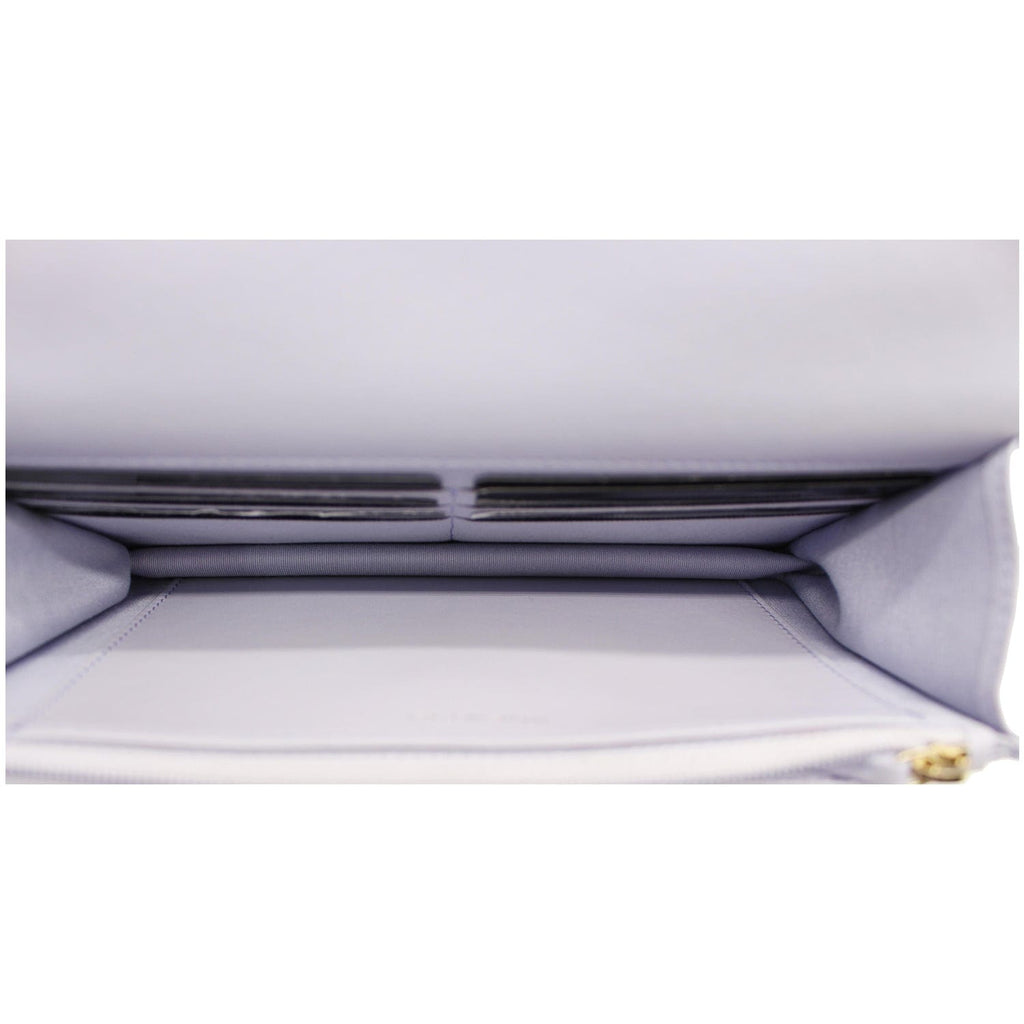 CHANEL 19 CC WOC Leather Wallet On Chain Crossbody Bag Light Lavender