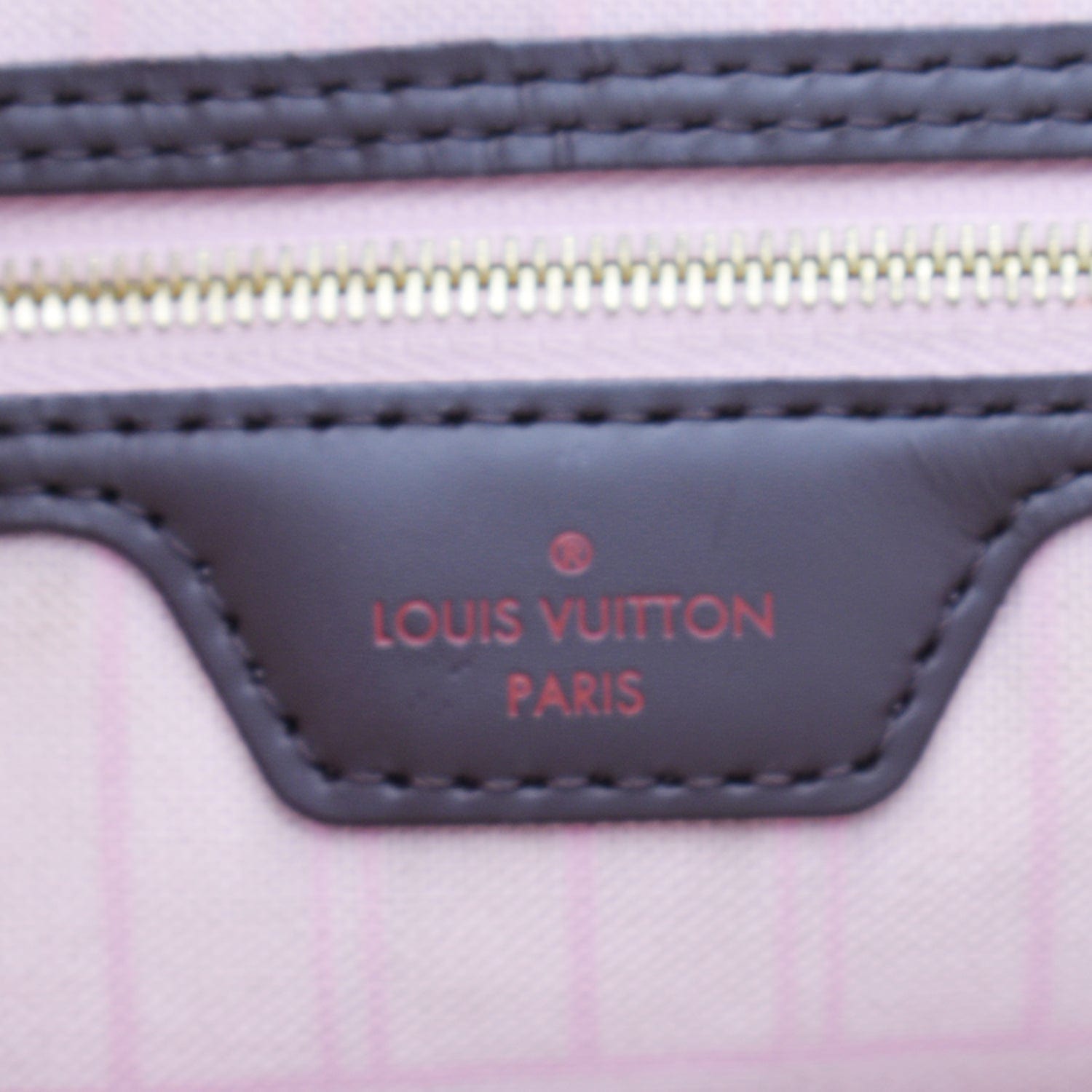 LOUIS VUITTON Neverfull MM Damier Ebene Tote Bag Brown