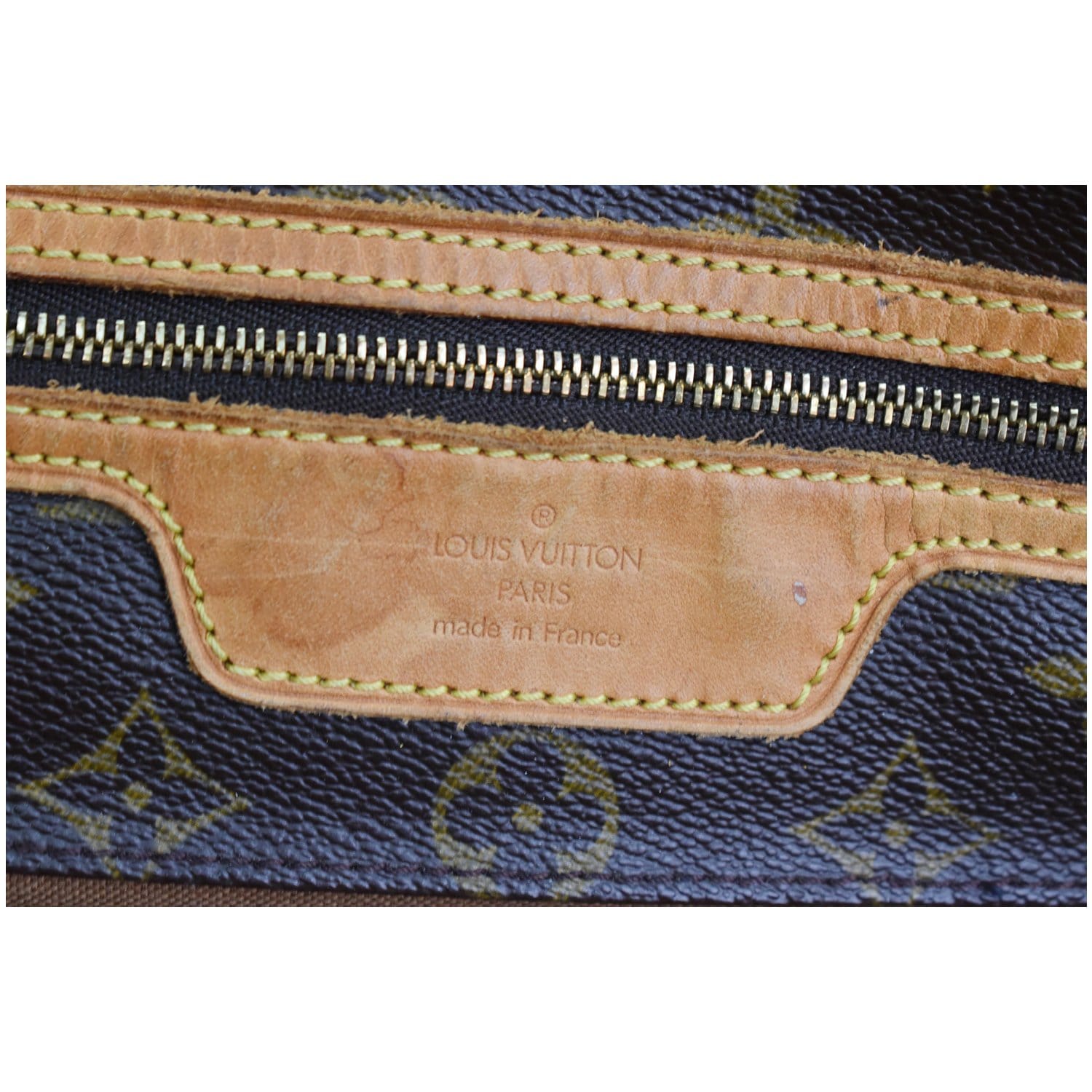 LOUIS VUITTON Sac GM Monogram Canvas Shopping Tote Bag Brown