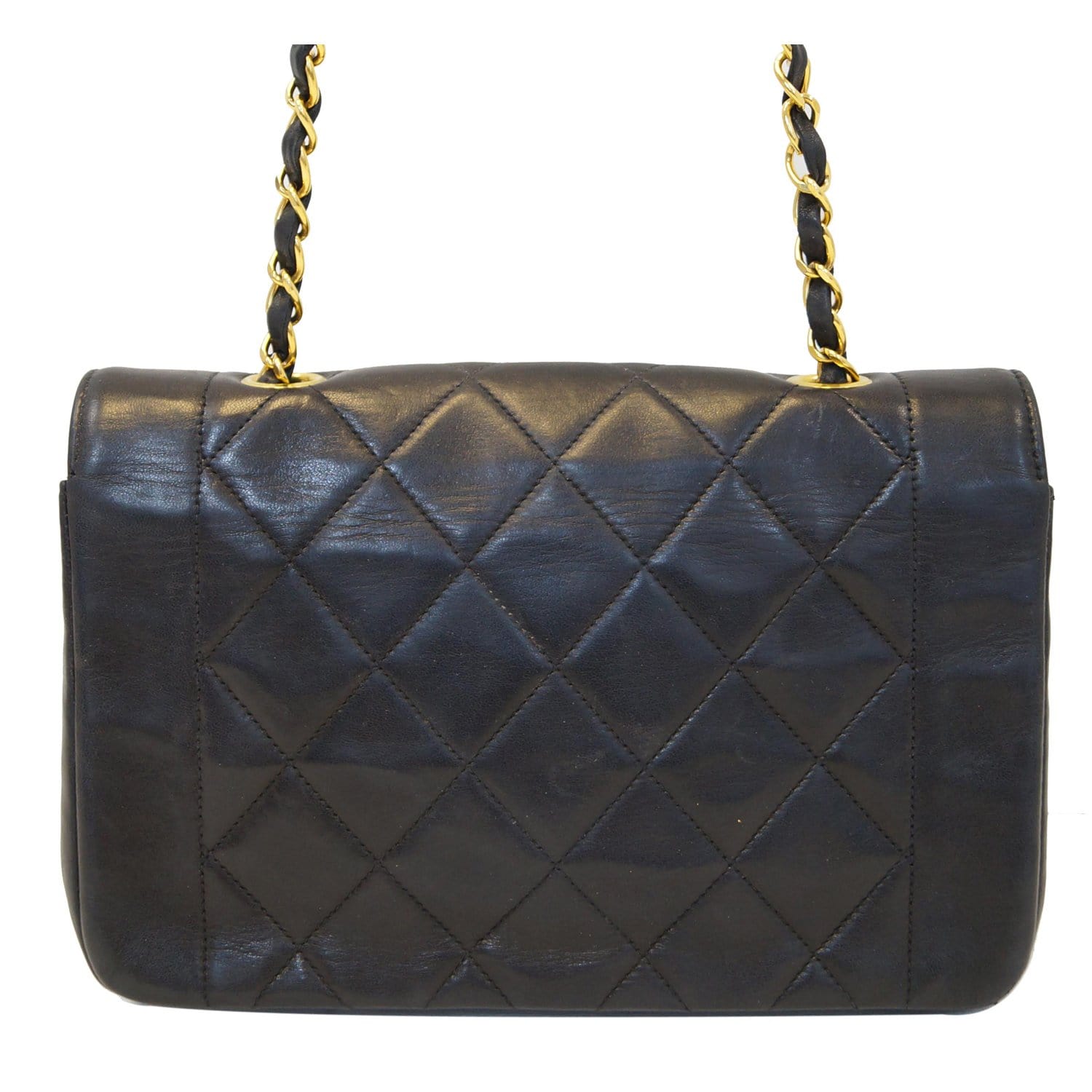 CHANEL Diana Flap Bag Quilted Lambskin Shoulder Bag Black