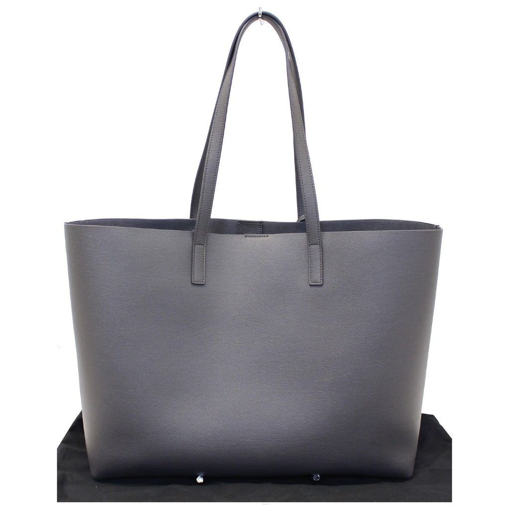 Yves Saint Laurent Leather Shopping Tote Bag Grey