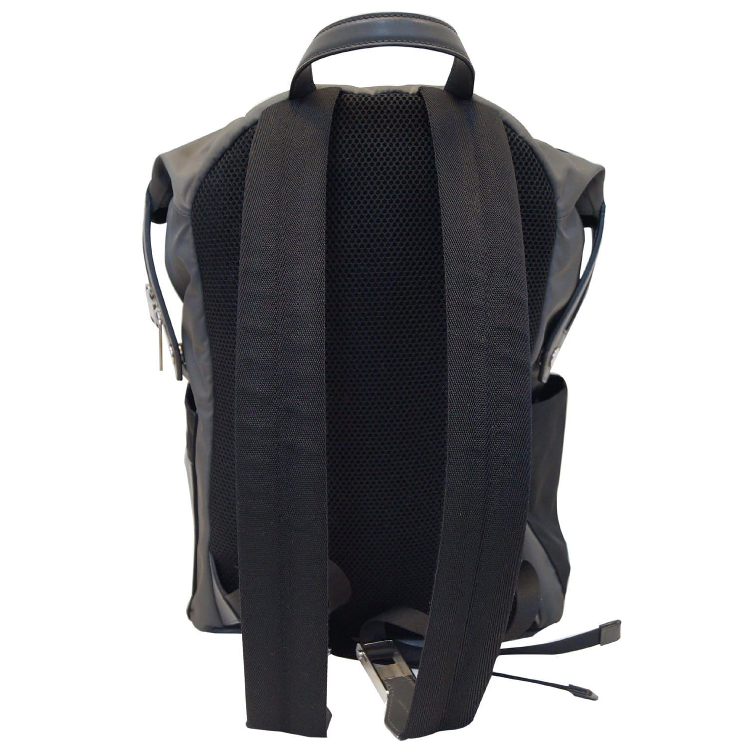 FENDI Shadow Logo Nylon Fabric Backpack Bag Grey/Black