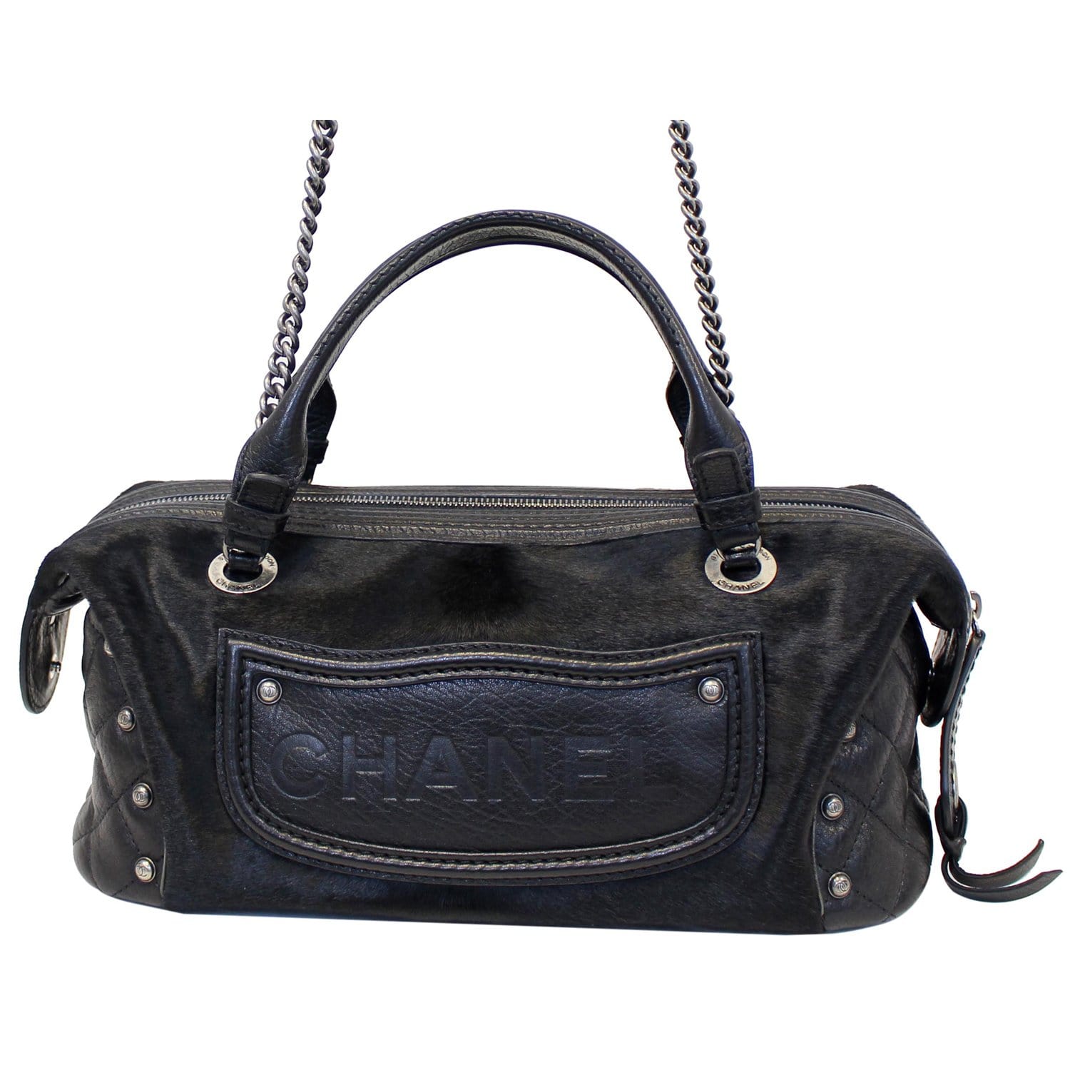 CHANEL Paris Dallas Pony Hair Leather Fringe Bowling Bag Black - Last Call