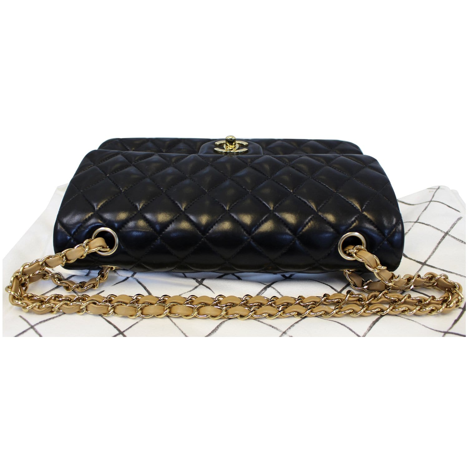 CHANEL Classic Jumbo Quilted Lambskin Leather Double Flap Shoulder Bag