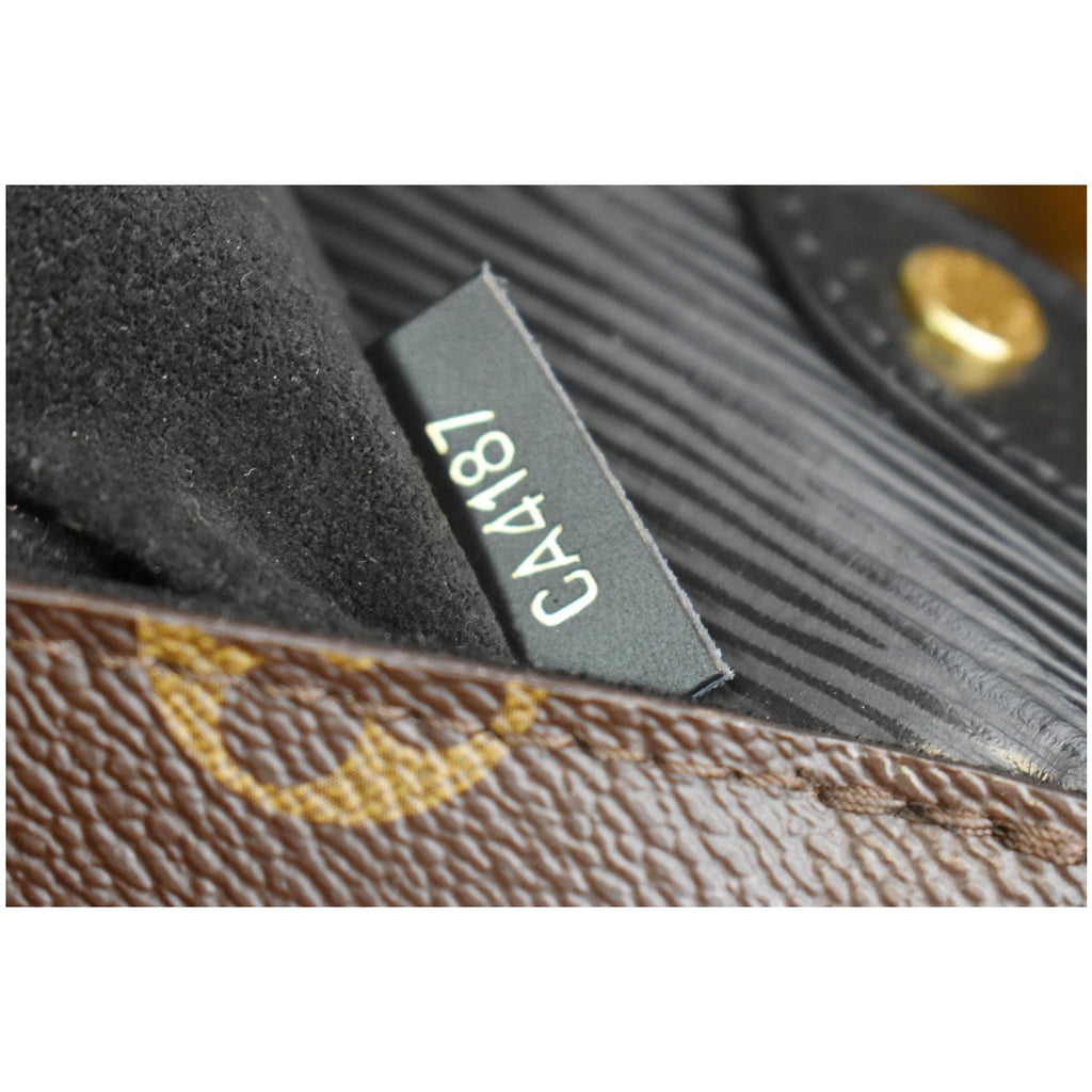LOUIS VUITTON Saint Michel Monogram Epi Leather Shoulder Bag Black