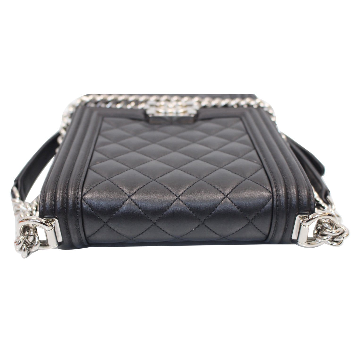 CHANEL North South Boy Lambskin Leather Crossbody Bag Black