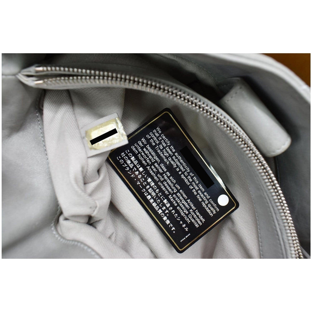 Chanel Wild Stitch CC Lambskin Leather Satchel Bag Light Grey