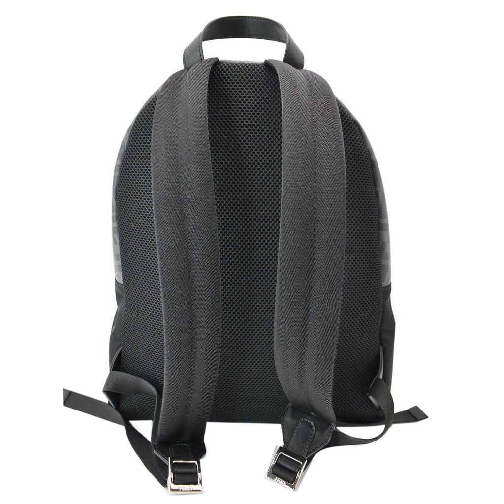 FENDI Diagonal Liberty Nylon Leather Backpack Black
