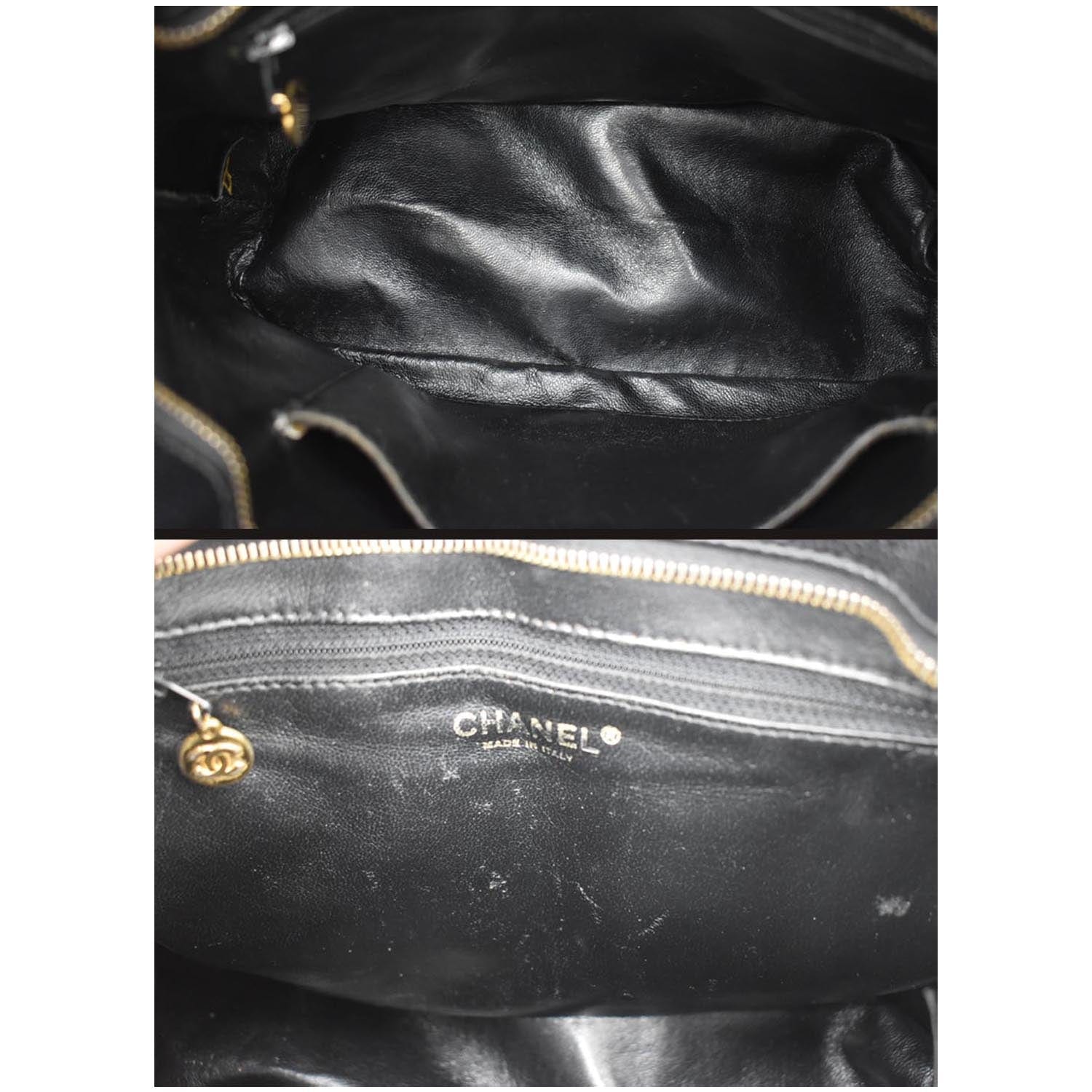 CHANEL Medallion Quilted Caviar Leather Tote Bag Black