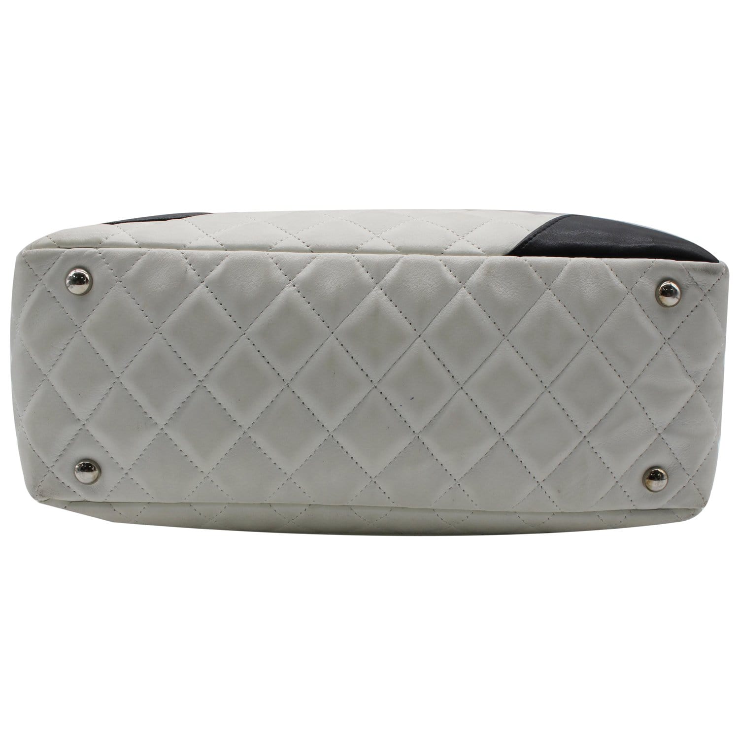 CHANEL Cambon Ligne Quilted Leather Bowler Tote Bag White - 10% OFF