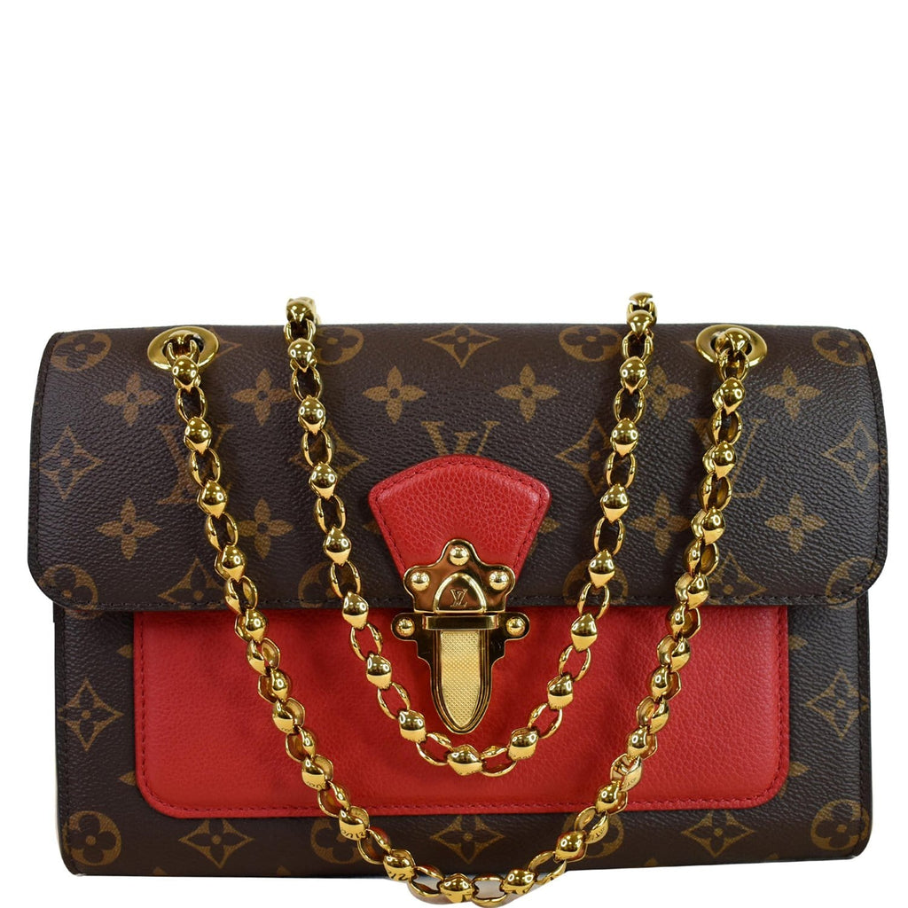 LOUIS VUITTON Victoire Monogram Canvas Shoulder Crossbody Bag Cerise