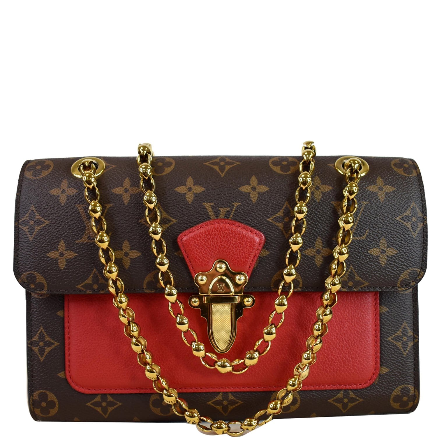 LOUIS VUITTON Victoire Monogram Canvas Shoulder Crossbody Bag Cerise