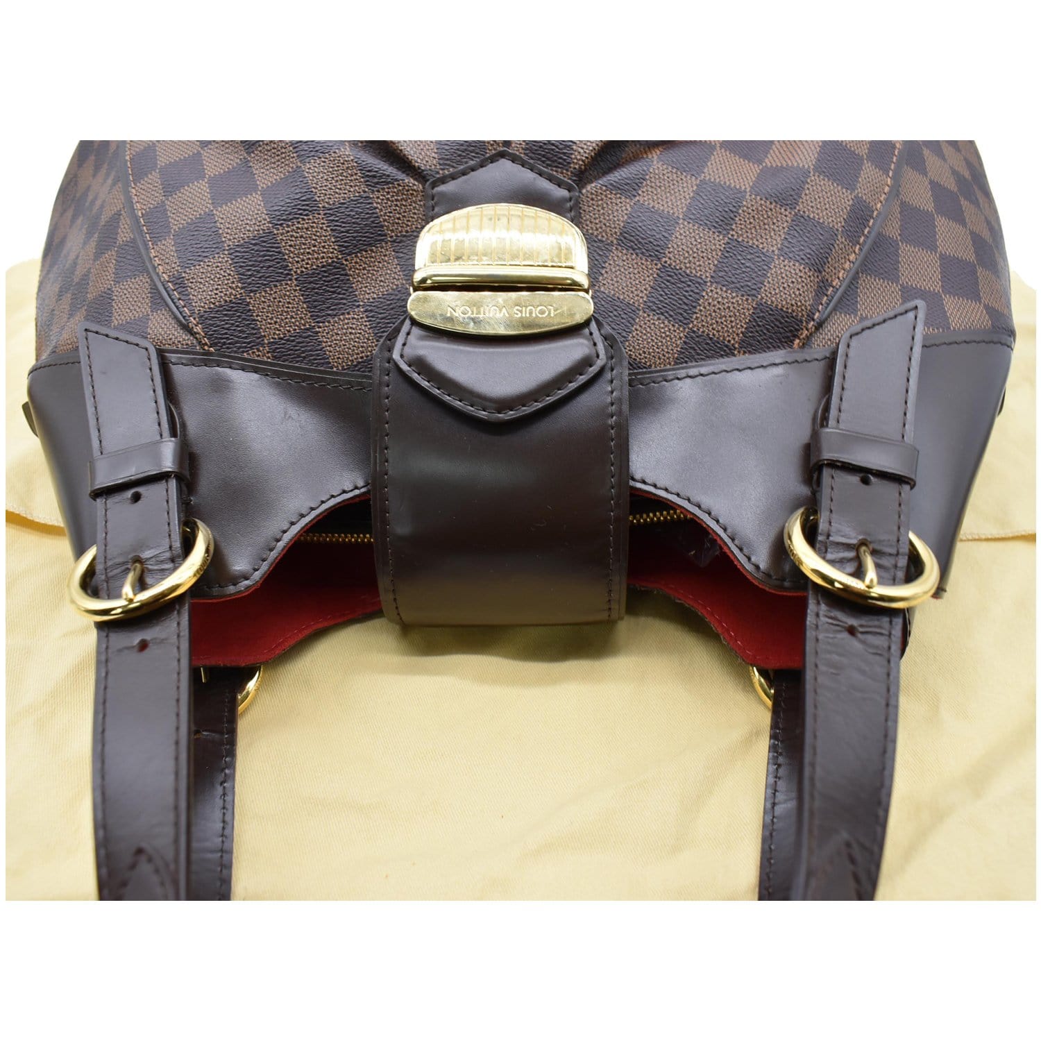 LOUIS VUITTON Sistina GM Damier Ebene Shoulder Bag Brown