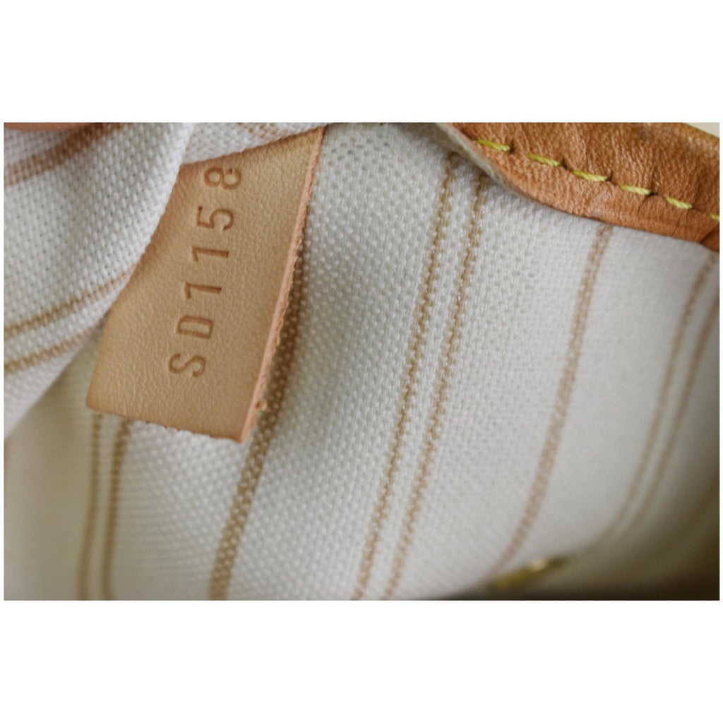 LOUIS VUITTON  Neverfull MM Damier Azur Tote Shoulder Bag White