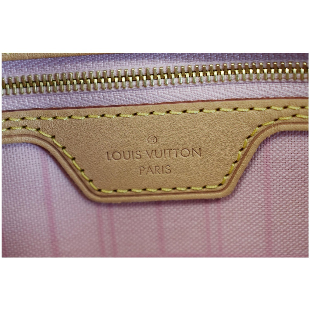 LOUIS VUITTON  Neverfull MM Damier Azur Tote Shoulder Bag White