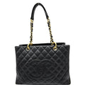 CHANEL Grand Shopping GST Caviar Leather Tote Bag Black