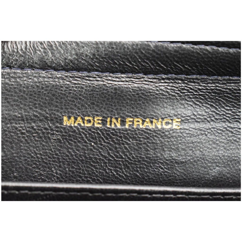 CHANEL Vintage Quilted Leather Chain Handle Tote Bag Black