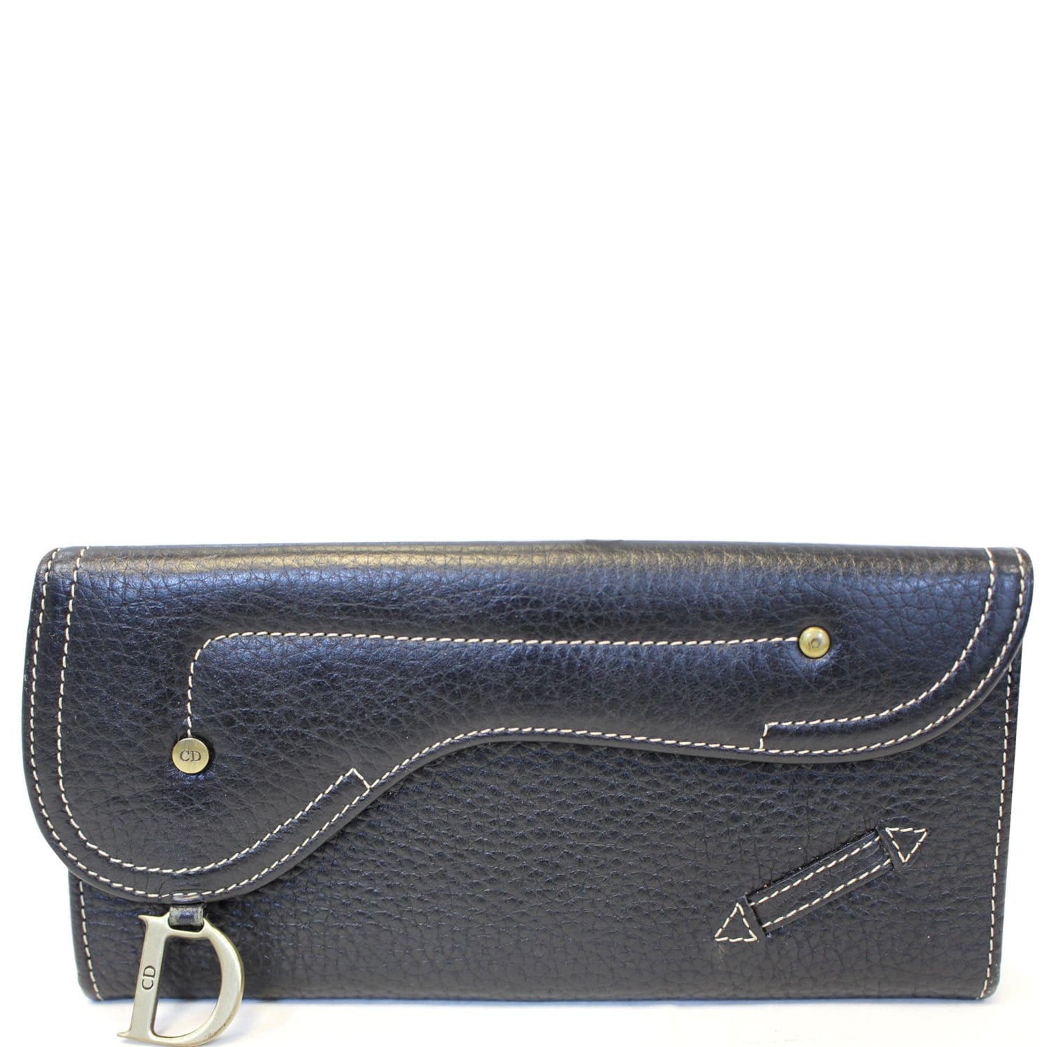 CHRISTIAN DIOR Saddle Leather Wallet Black