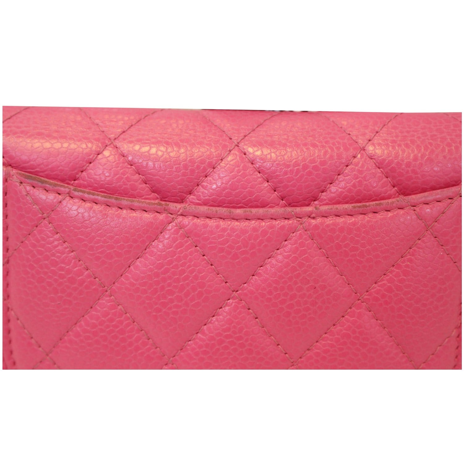 CHANEL Classic Flap Caviar Leather Wallet Pink