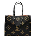 LOUIS VUITTON Onthego Jungle GM Giant Monogram Canvas Tote Shoulder Bag Black