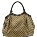 GUCCI Sukey Large GG Canvas Tote Bag Black 211943