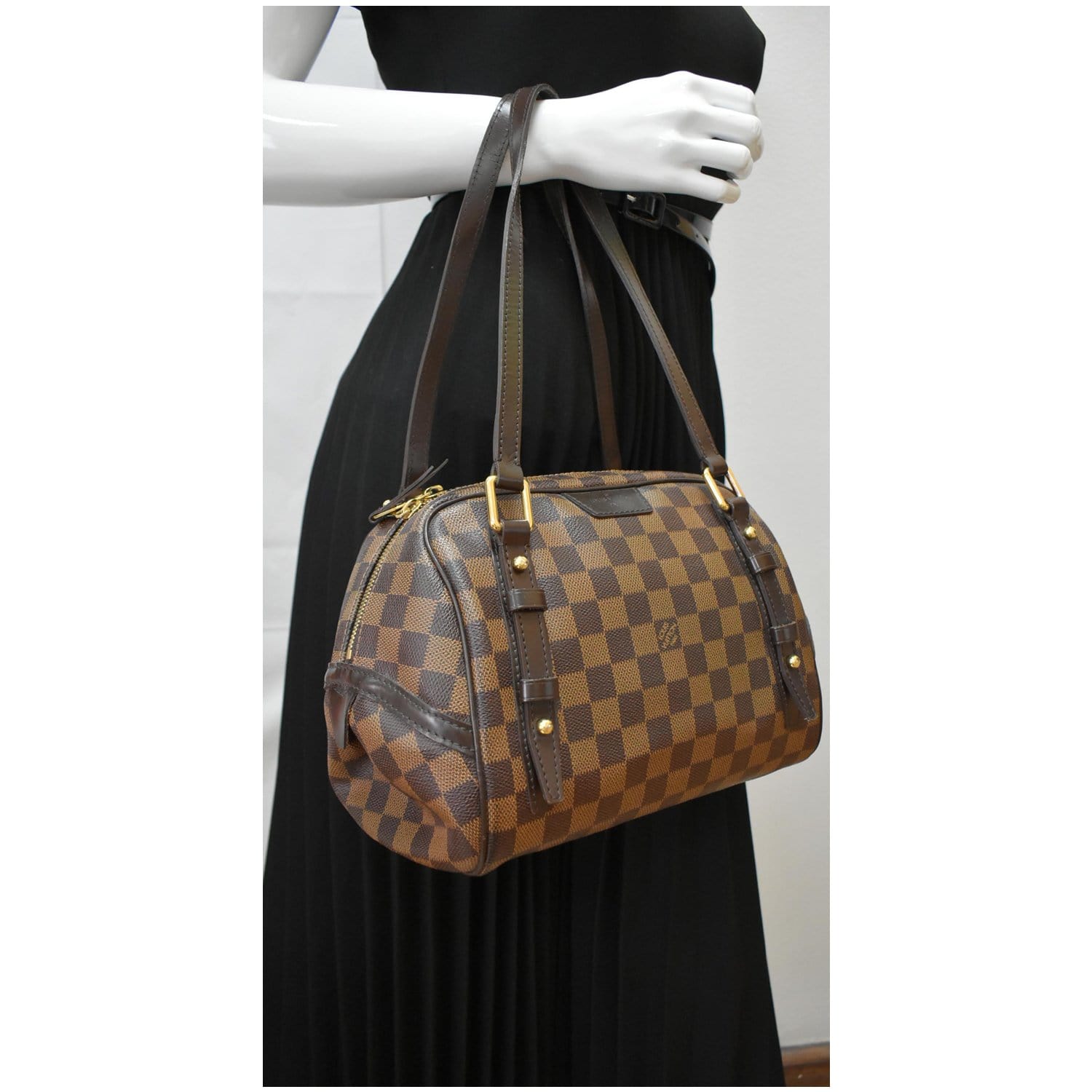 LOUIS VUITTON Rivington PM Damier Ebene Shoulder Bag Brown