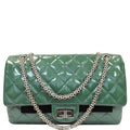 CHANEL 2.55 Reissue Double Flap Patent Leather Shoulder Bag Green