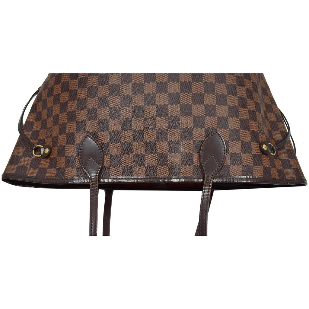LOUIS VUITTON Neverfull MM Damier Ebene Tote Shoulder Bag Brown