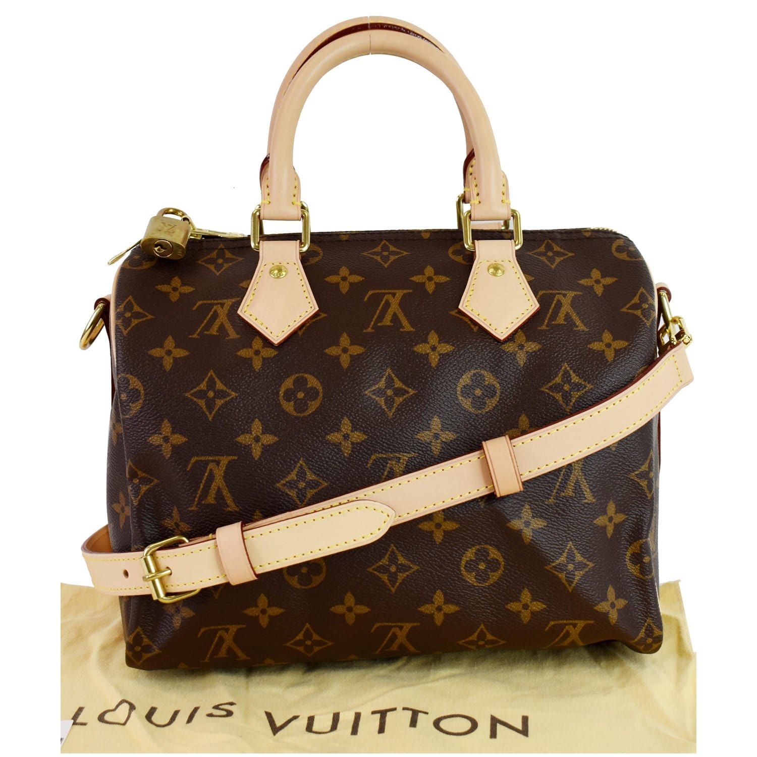 LOUIS VUITTON Speedy 25 Bandouliere Monogram Canvas Shoulder Bag Brown