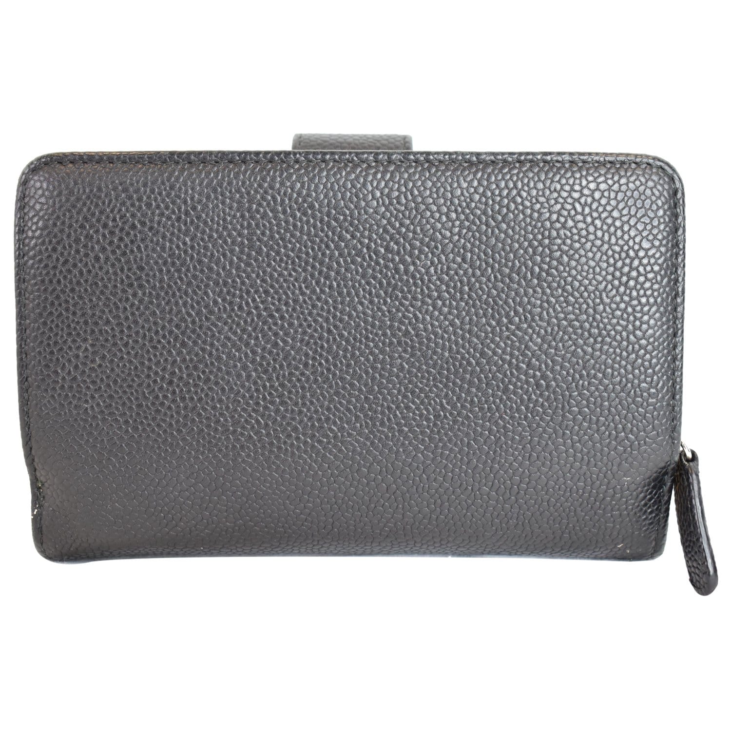 CHANEL Bifold Caviar Leather Wallet Black