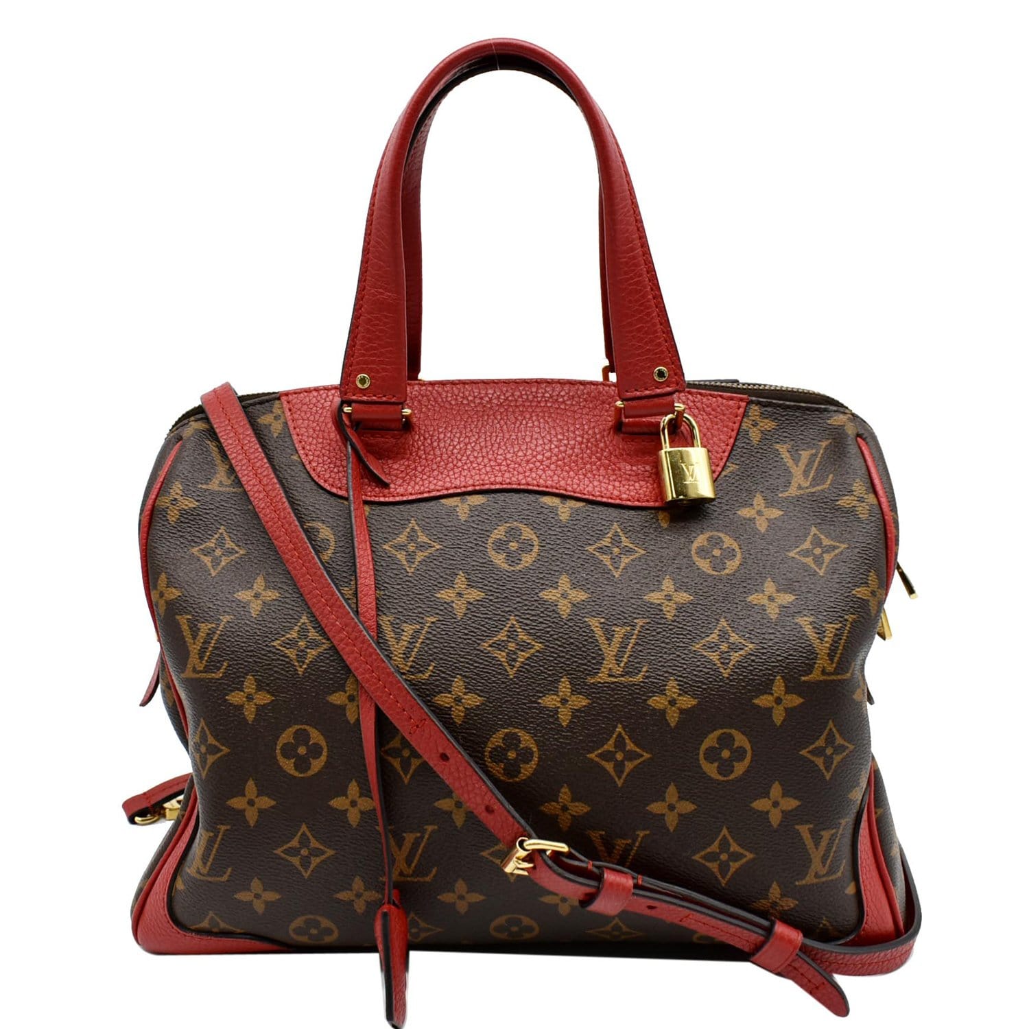 LOUIS VUITTON Retiro NM Monogram Canvas 2Way Shoulder Bag Red