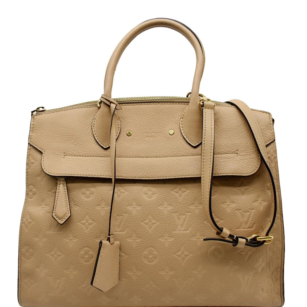 LOUIS VUITTON Pont Neuf MM Monogram Empreinte Leather Shoulder Bag Beige