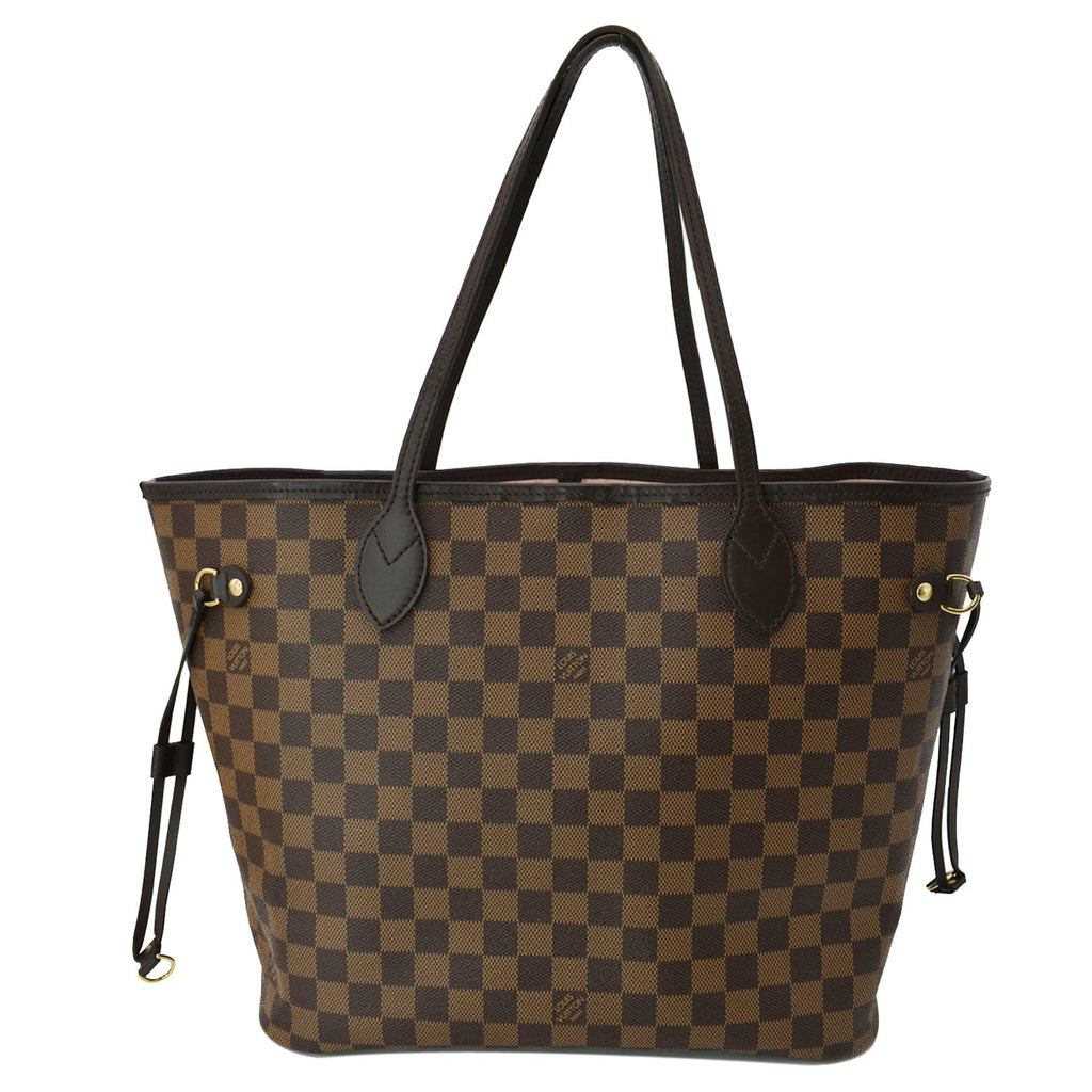 LOUIS VUITTON Neverfull MM Damier Ebene Tote Bag Brown