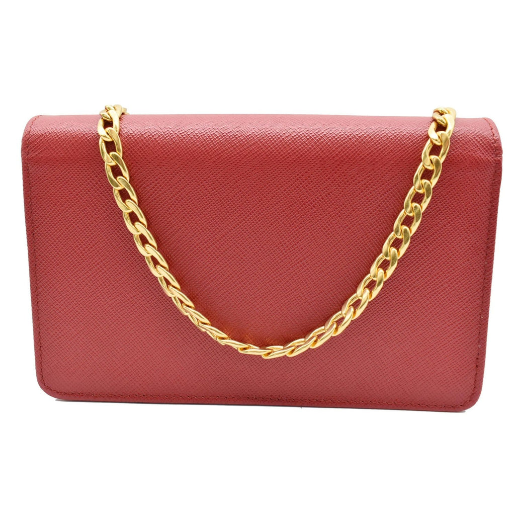 PRADA Saffiano Lux Leather Chain Shoulder Crossbody Bag