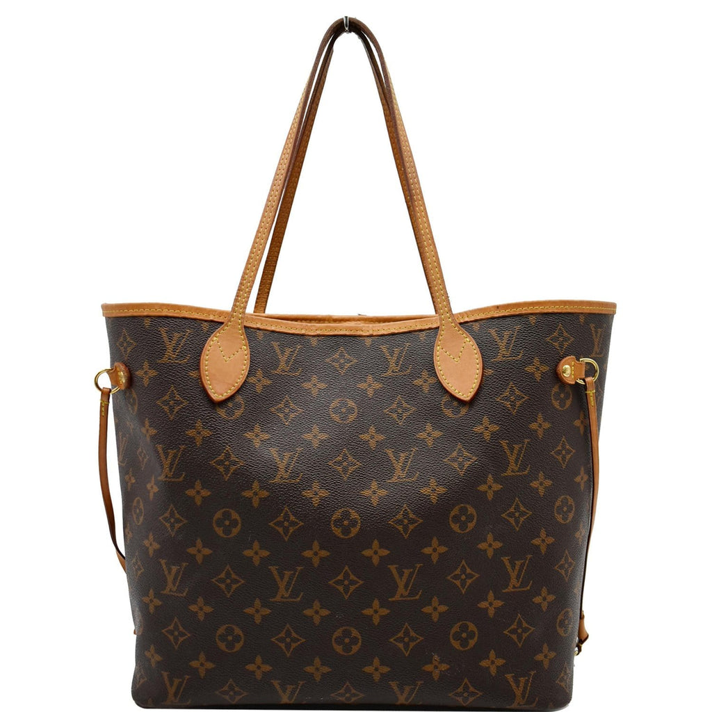 LOUIS VUITTON Neverfull MM Monogram Canvas Tote Bag Brown