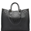 LOUIS VUITTON Onthego GM Monogram Empreinte Leather Tote Bag Black