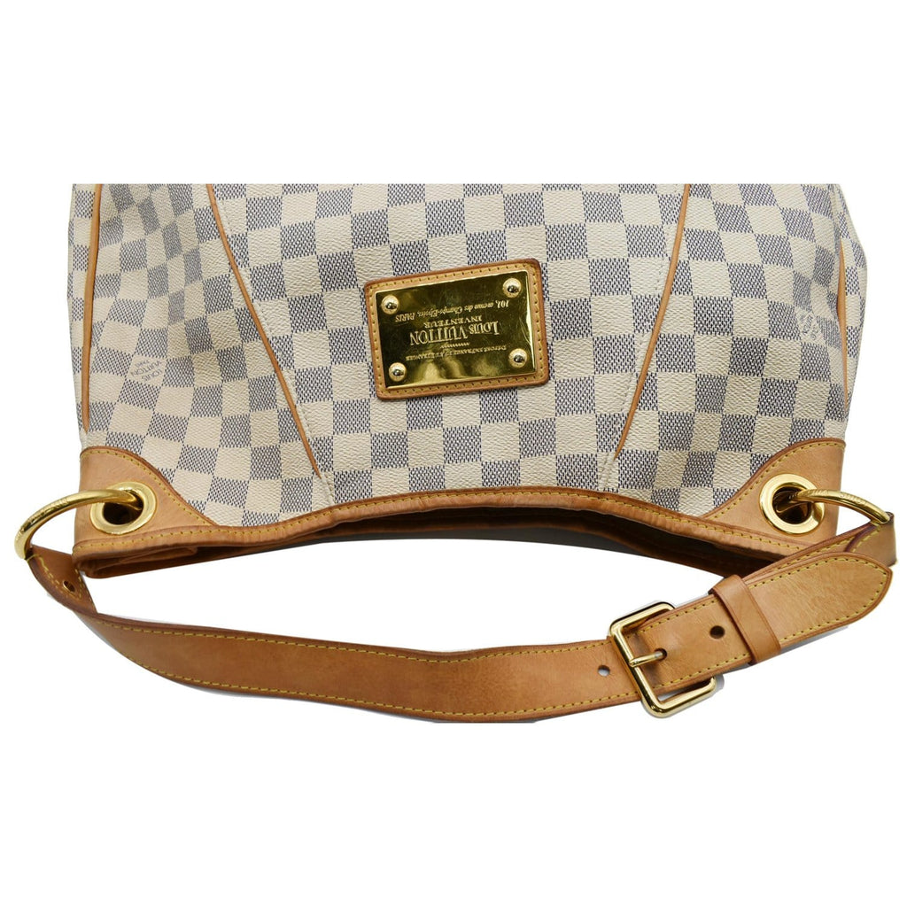 LOUIS VUITTON Galliera PM Damier Azur Shoulder Tote Bag White