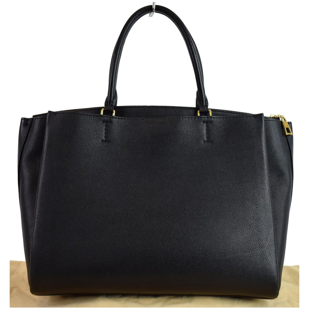 LOUIS VUITTON Lockmeto Calfskin Leather Tote Bag Black